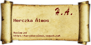 Herczka Álmos névjegykártya